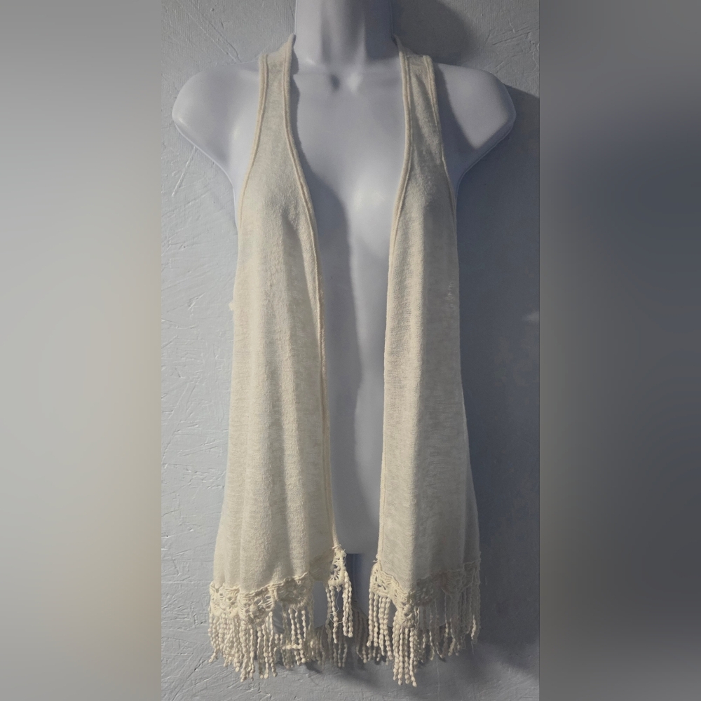 Vintage Y2K Wet Seal Racerback Fringe Knit Vest - M
